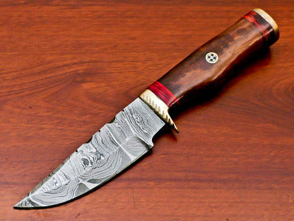 HS-514 Custom Handmade Damascus Hunting Edc Knife With Wood Handle