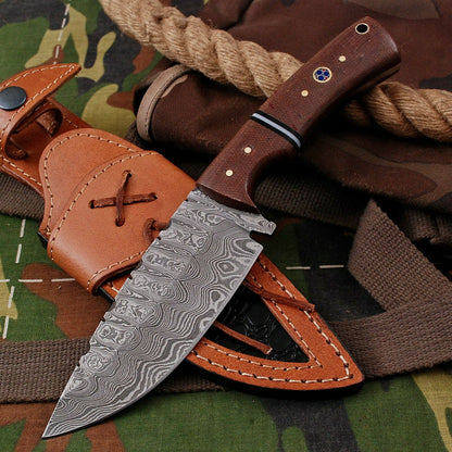 Damascus Hunting Skinner Knife – Micarta Handle | HS-358