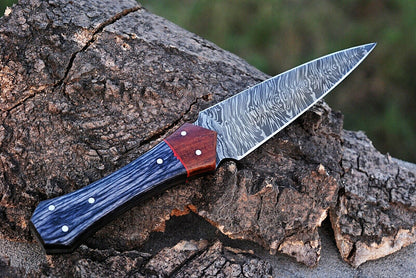 HS-863|Custom Handmade Damacsus Steel Dagger knife - Hard Wood Handle