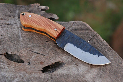 HS-734 Custom Handmade High Carbon Steel Mini Skinner knife - Aweosme Wood Handle