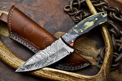 HS-616 Handmade Damascus Skinning Blade Camping Full Tang Knife