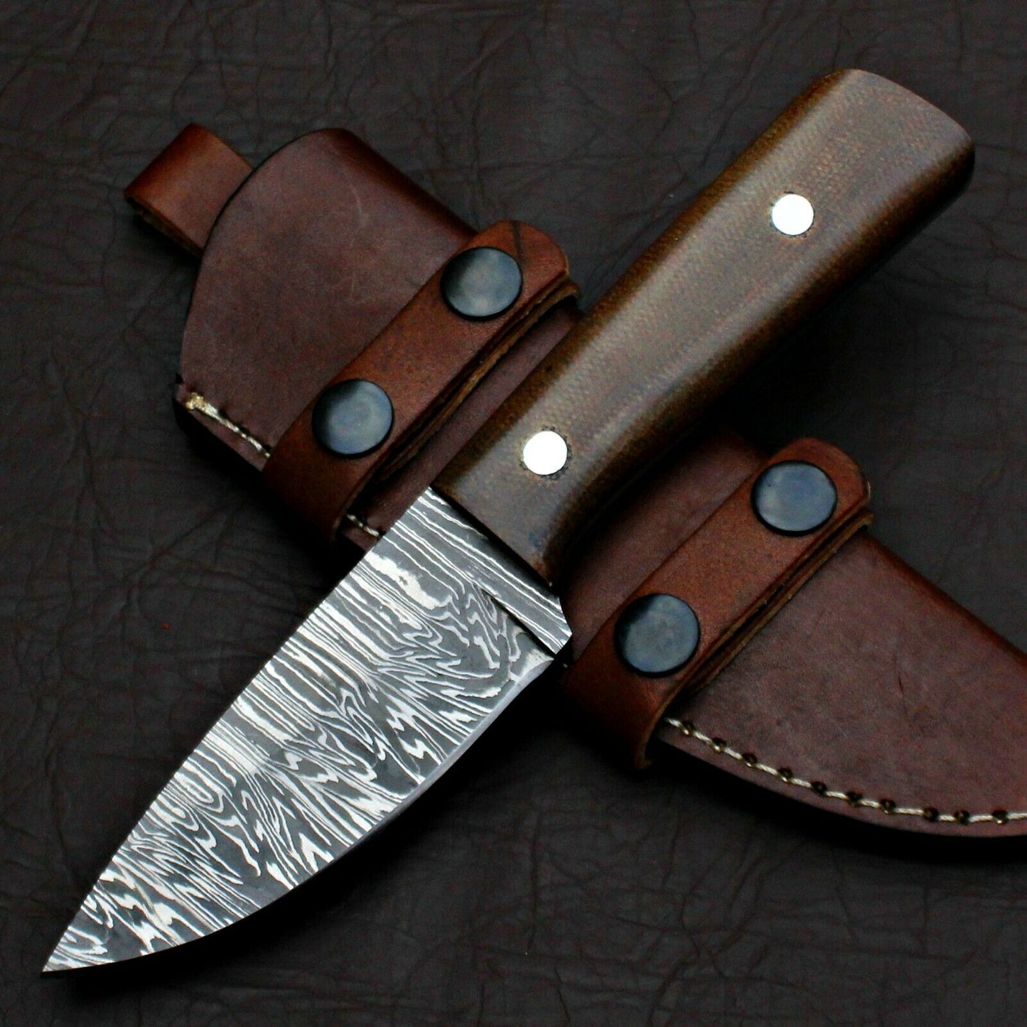 HS-575 CUSTOM HAND FORGED DAMASCUS STEEL HUNTING SKINNER KNIFE