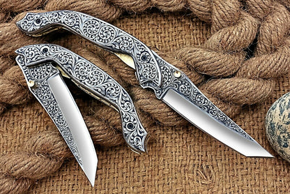 Engraved Folding Pocket Knife — Handcrafted Lifetime Use, Best Value