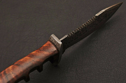 HS-536  Custom Handmade Damascus Hunting Forged Blade, Survival,Tracker Camping,Sporting Knife Rose Wood