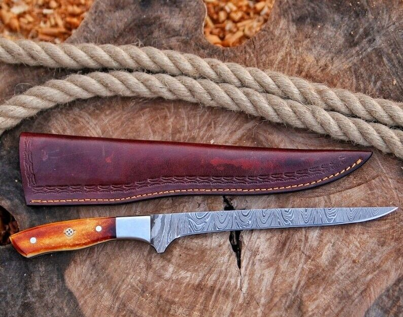 Damascus Fillet Knife – Camping, Hunting & Fishing | HS-1045