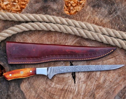 Damascus Fillet Knife – Camping, Hunting & Fishing | HS-1045