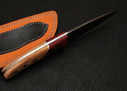 HS-287 Custom Handmade Damascus Kitchen/Chef Knife - Wood Handle - Best Price