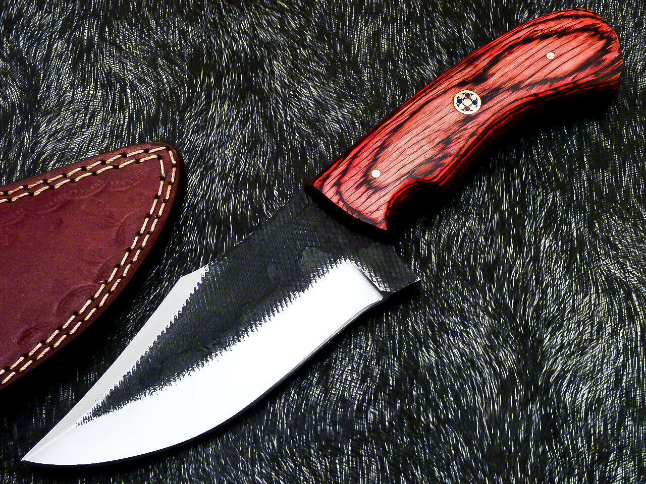 HS-578 Custom Hand Forged High Carbon Real File Steel Blade - 8" Skinning Knife