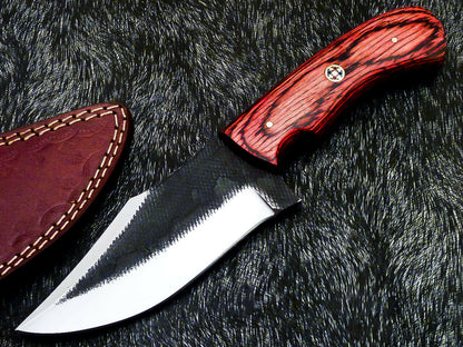 HS-578 Custom Hand Forged High Carbon Real File Steel Blade - 8" Skinning Knife