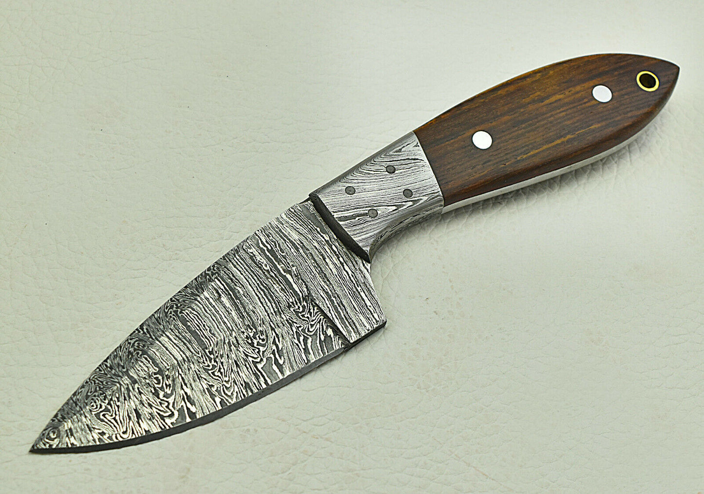 HS-586 8" Custom Handmade Damascus Steel Hunting Skinner knife With Rose Wood Handle