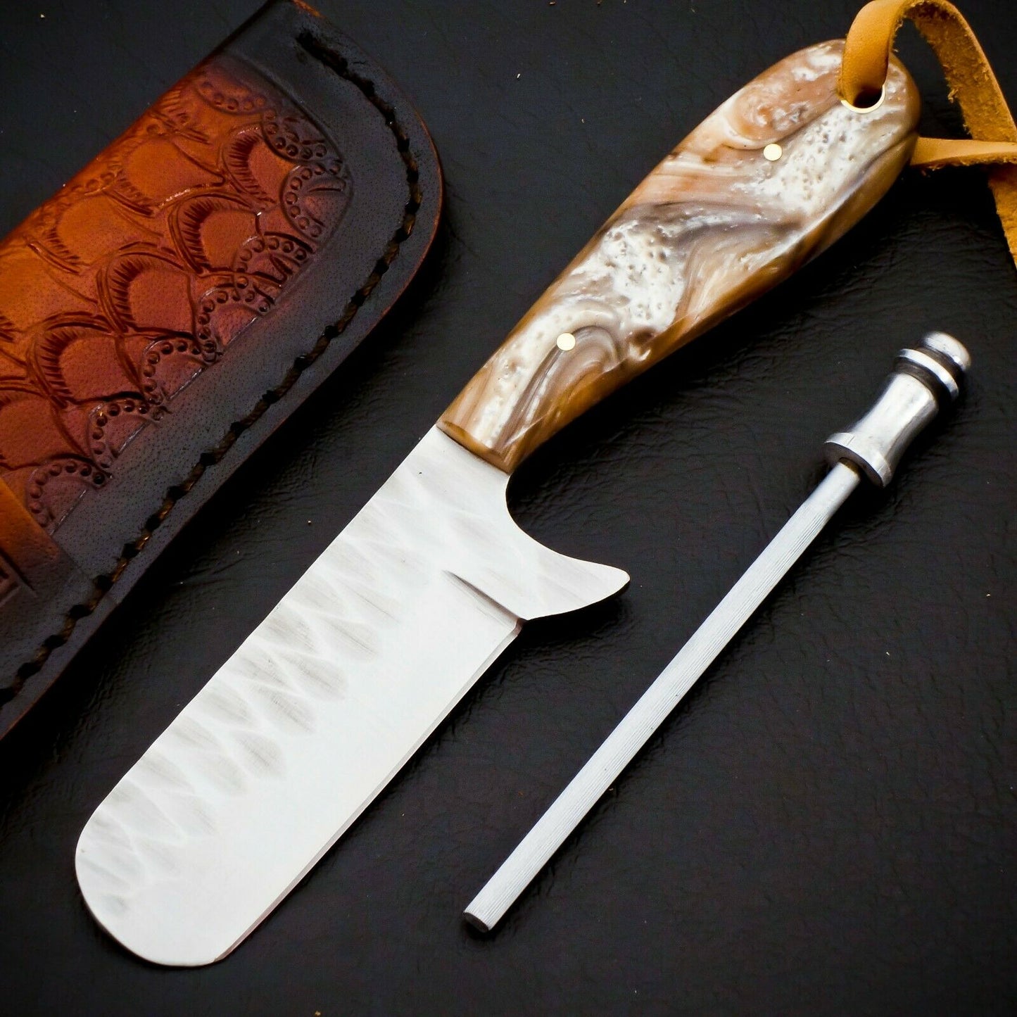 HS-953 J2 Steel Cowboy Bull Cutter Knife – Full Tang, 6.1 Inch, Near-Equal Balance