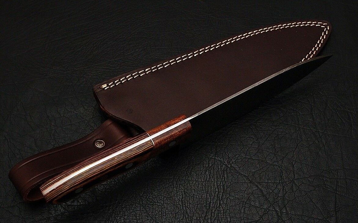 HS-285 Custom Handmade Damascus Kitchen/Chef Knife - Pakka Wood Handle - Best Price