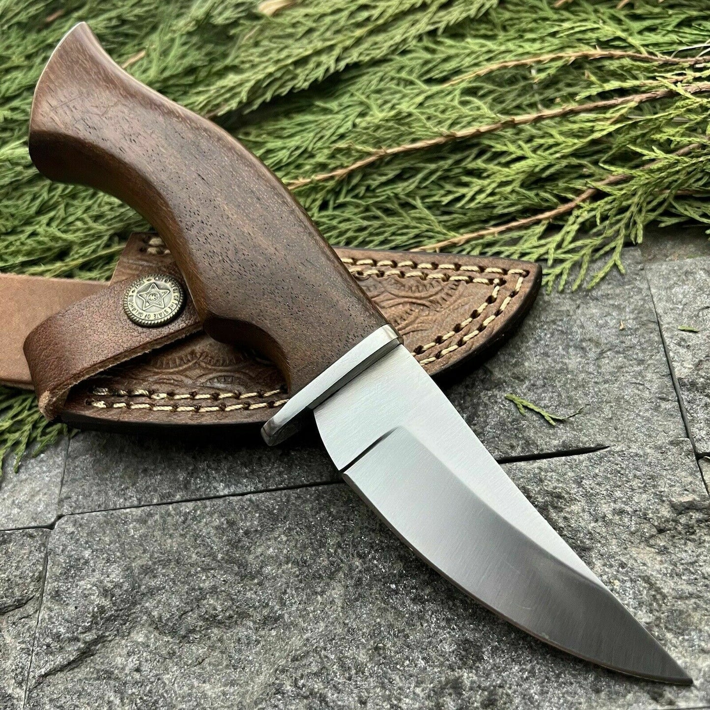 HS-386 '' Custom Handmade D2 Steel Hunting Skinner Sharp Blade Knife W/Sheath