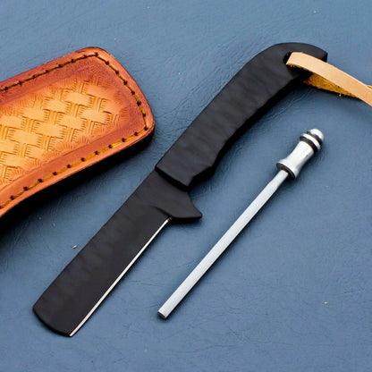 HS-949 Handmade J2 Steel Bull Cutter Knife – 6.4 Inch, Extended Handle, Ceramic Blade