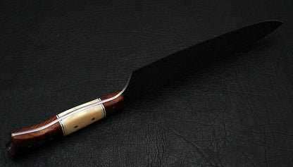 HS-288  Custom Handmade Damascus Kitchen/Chef Knife - Bone+Wood Handle - Best Price