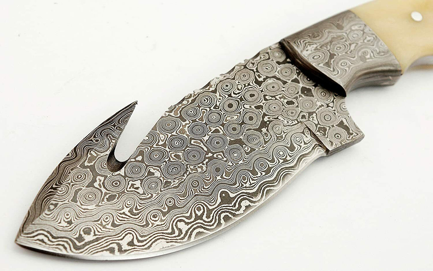 HS-821 Custom Handmade Damascus Skinner Knife With Camel Bone Handle