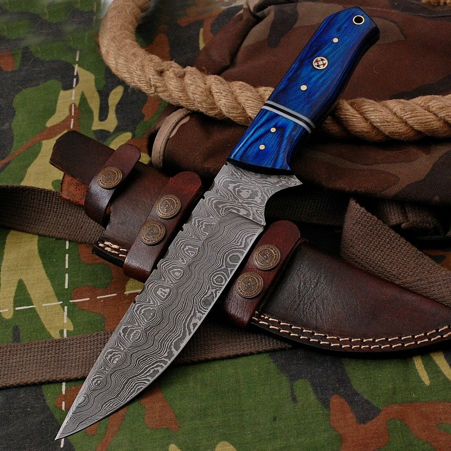 Damascus Large Hunting Skinner Knife 11.5" – Pakkawood | HS-359