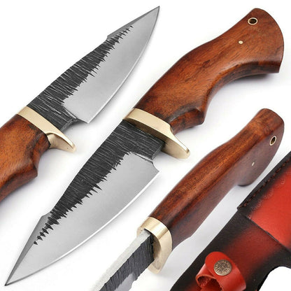 HS-469 Custom Handmade High Carbon Steel Hunting Edc Knife With Rose Wood Handle