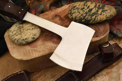 HS-1079 | Custom Handmade Steel Tomahawk knife, Hatchet, Axe,Integral Hard Wood
