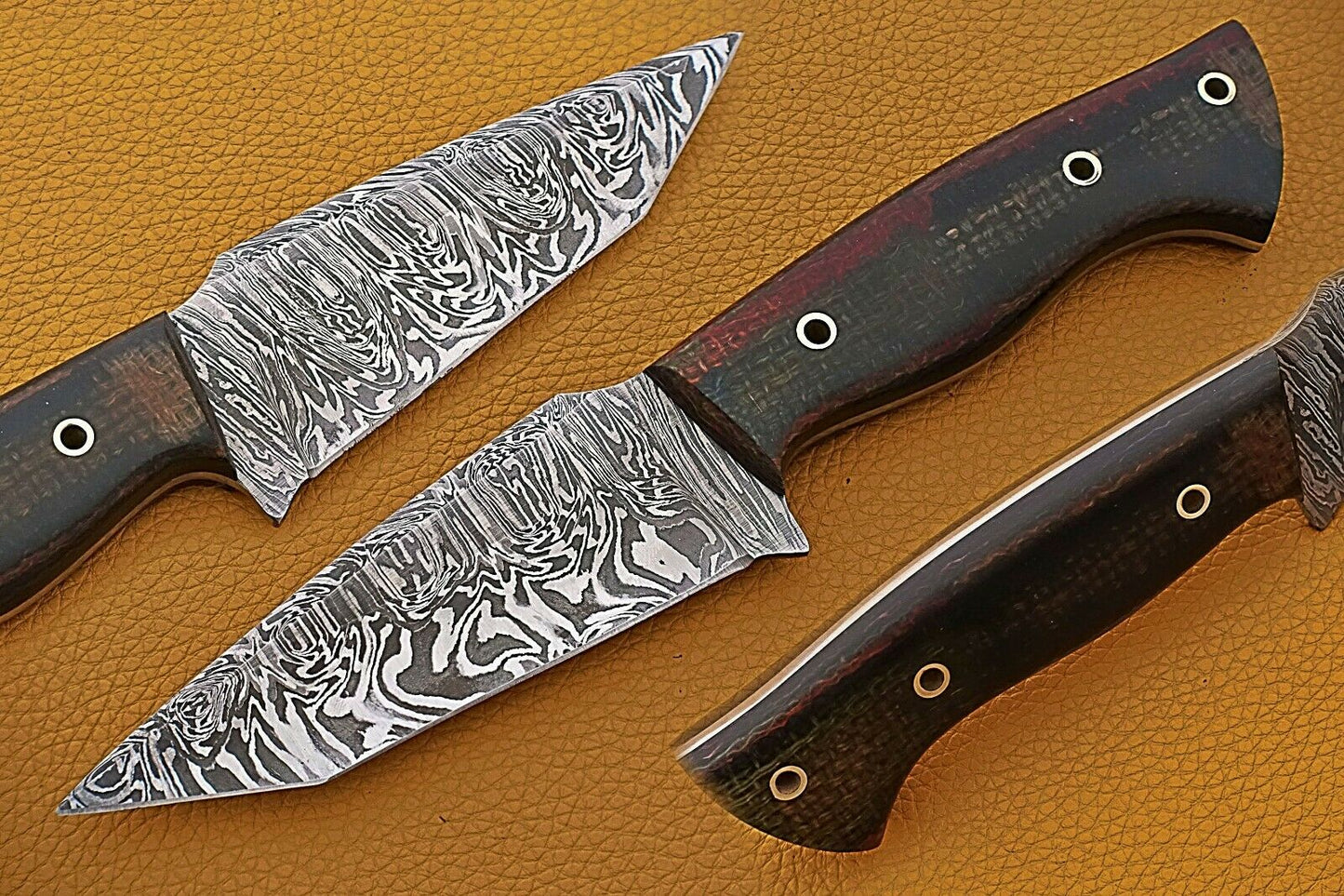HS-740 Custom Handmade Damascus Steel Skinner Knife With Micarta Sheet Handle