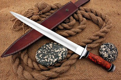 HS-1104 | Custom Handmade Steel D2 Fighter Hunting Combat Mini Sword knife With Resin Handle