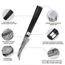 Load image into Gallery viewer, HS-179 Custom Handmade Damascus Nine Pecs Kitchen/Chef Knives - Black Handle
