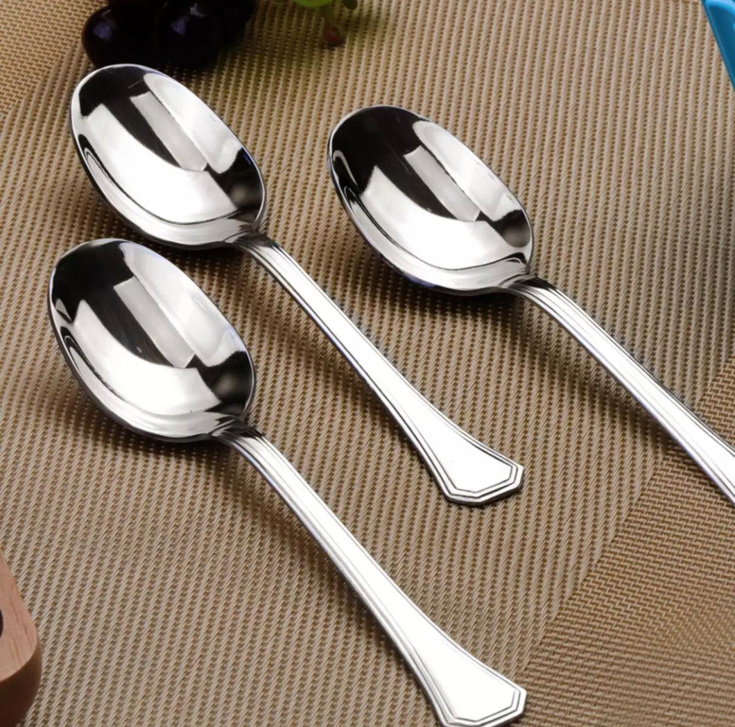 HS Cutlery | Stainless Steel Spoon Set Dinner Large Spoon Set Pack Of 12