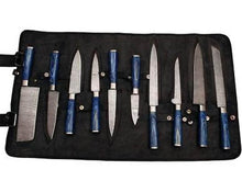 Load image into Gallery viewer, HS-251 Custom Handmade Damascus Kitchen-Chef Knives Set Lot Of Ten Pecs With Hard Wood Handle
