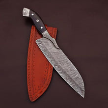 Load image into Gallery viewer, HS-451  Custom Nice Handmade Damascus Kitchen/Chef Knife - Micarta Handle - Best Price
