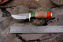 Load image into Gallery viewer, HS-794 Six Inch Custom Handmade Damascus Skinner Knife With Wood &amp; Bone Handle
