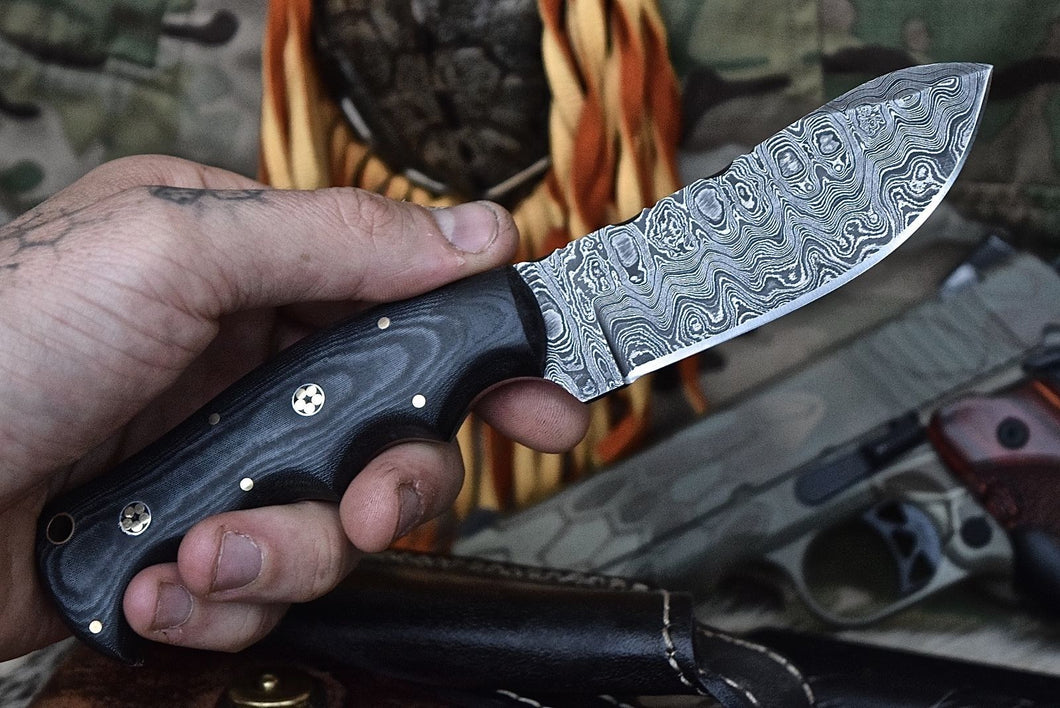 HS-842 Personalized Handmade Damascus Hunter Stair Skinner Edc Knife