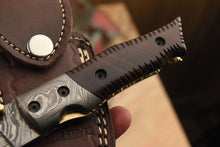 Load image into Gallery viewer, Custom Handmade Damascus Folding/Pocket Knife Liner Lock With Wood Handle
