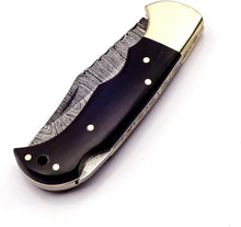 Load image into Gallery viewer, Custom Handmade Damascus 6.5 Inch Pocket Knife for Men Best EDC Camping Knife
