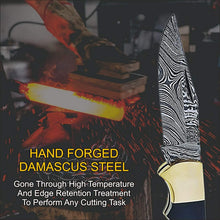 Load image into Gallery viewer, Custom Handmade Damascus 6.5 Inch Pocket Knife for Men Best EDC Camping Knife
