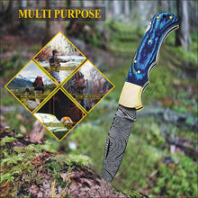 Load image into Gallery viewer, Custom Handmade Damascus 6.5 Inch Pocket Knife for Men Best EDC Camping Knife
