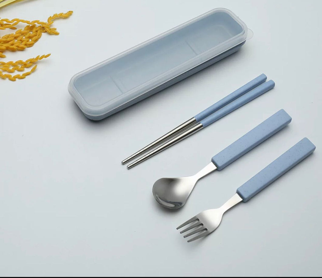 HS Cutlery | Cute Hot Sale Portable Travel Camping Cutlery Chopsticks Spoon Spoon Box Dinner Set School