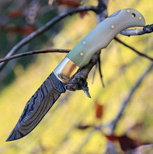 Load image into Gallery viewer, Custom Handmade Damascus Folding/Pocket Knife With Bone Handle
