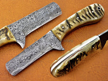 Load image into Gallery viewer, HS-974 Custom Handmade Cowboy Bull cutter knife Ram Horn Handle USA Made Gift For Him

