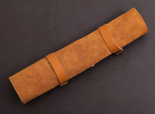 Load image into Gallery viewer, HS-122 '' Customized Handmade Damascus Chef Set, Kitchen Knives with Brown Leather Roll, Wedding Gift, Anniversary Gift
