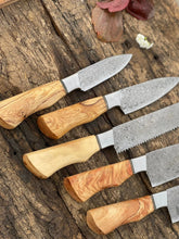 Load image into Gallery viewer, HS-113 &#39;&#39; Japanese Damascus Chef Set of 5 Chef Knife - Kitchen Chef Knife Set Damascus Knife Anniversary Gift For Him
