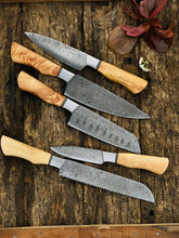 Load image into Gallery viewer, HS-113 &#39;&#39; Japanese Damascus Chef Set of 5 Chef Knife - Kitchen Chef Knife Set Damascus Knife Anniversary Gift For Him
