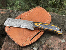 Load image into Gallery viewer, HS-977 Hand Forged Damascus Steel Knife, Damascus Knife, Viking Knife, Gift for him, wedding gift, Bull cuter, Gut Hook Knife, Chef Knife, Skinner
