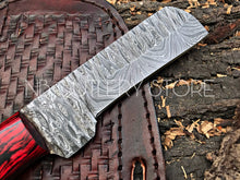 Load image into Gallery viewer, HS-994 Custom handmade Damascus cowboy bull cutter knife hand forged knife gift for him Valentine’s Day gift boy friend gift
