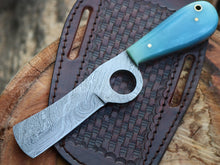 Load image into Gallery viewer, HS-997 Custom handmade Damascus Steel bull cutter knife bone handle gift for cowboy gift for Friend
