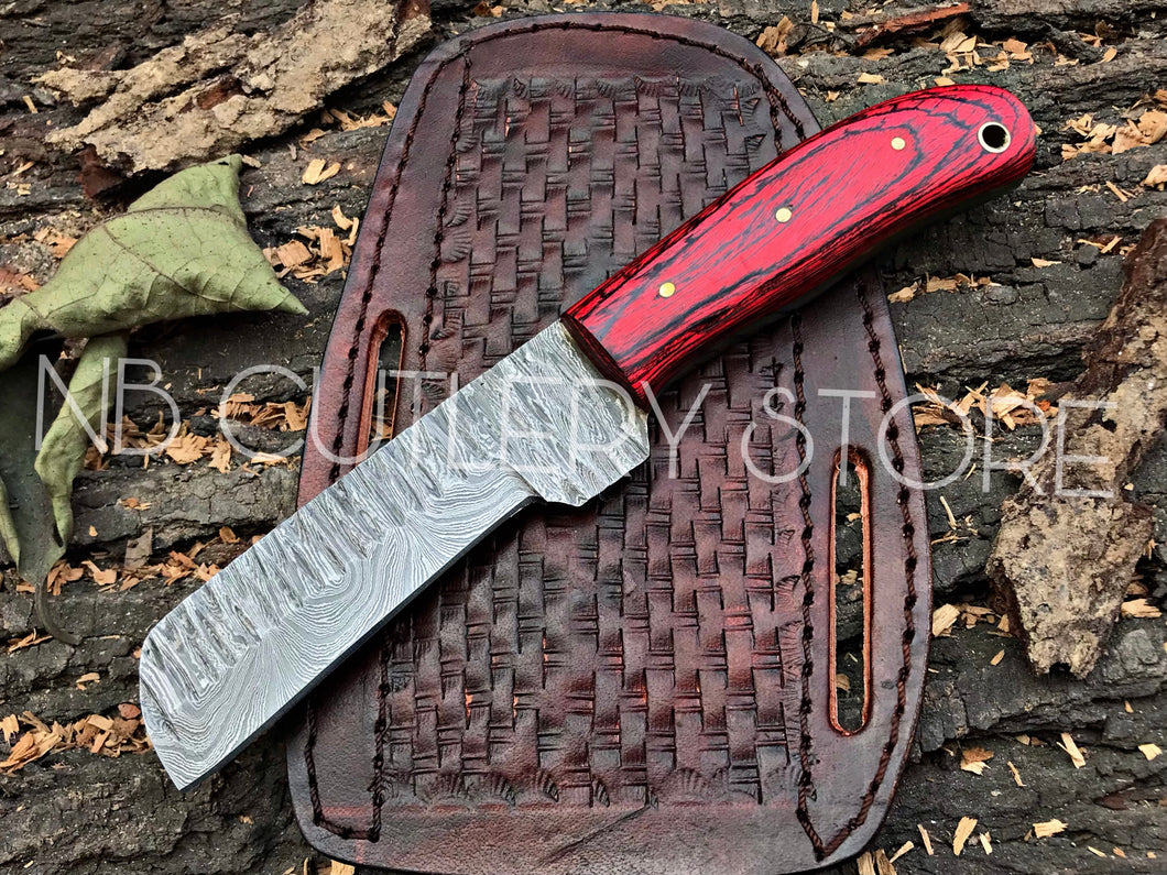 HS-994 Custom handmade Damascus cowboy bull cutter knife hand forged knife gift for him Valentine’s Day gift boy friend gift