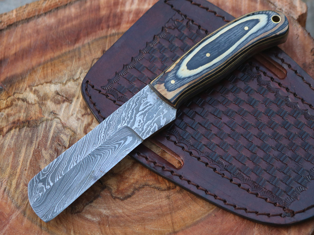 HS-996 Custom handmade Damascus Cowboy bull cutter knife hard wood handle gift for boyfriend gift for husband