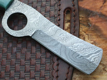 Load image into Gallery viewer, HS-997 Custom handmade Damascus Steel bull cutter knife bone handle gift for cowboy gift for Friend
