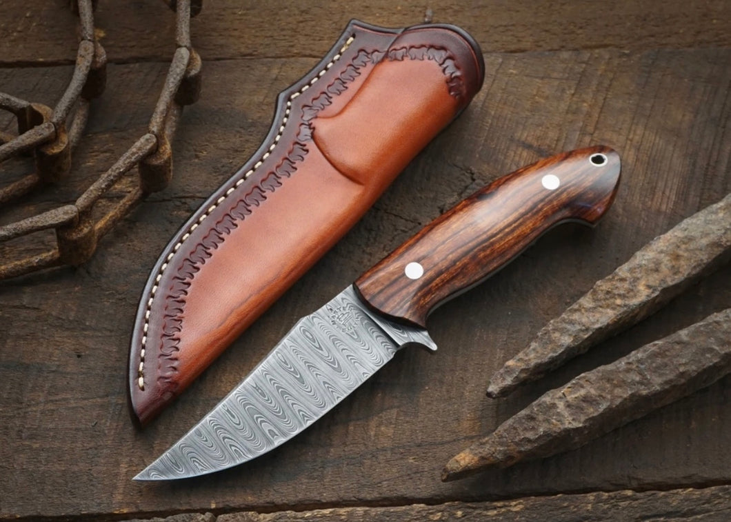 HS-640 Custom Handmade Damascus Skinner Camping knife