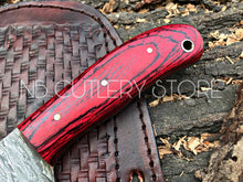 Load image into Gallery viewer, HS-994 Custom handmade Damascus cowboy bull cutter knife hand forged knife gift for him Valentine’s Day gift boy friend gift
