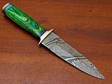 Load image into Gallery viewer, HS-866 Custom Handmade Damascus Dagger Knife With Hard Wood Handle
